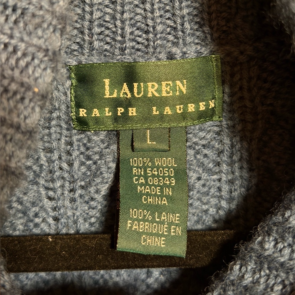 Ralph Lauren 100% Wool Turtleneck Sweater in Blue - Picture 3 of 4